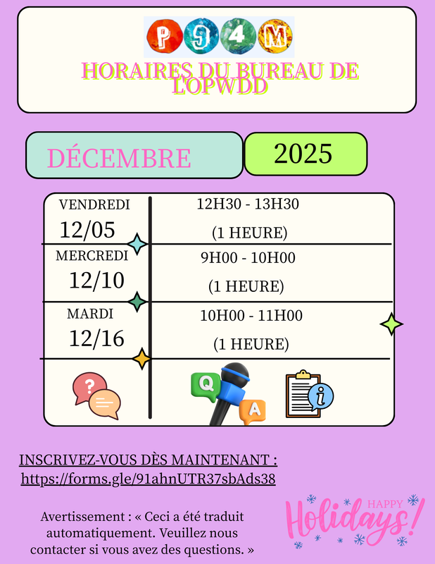 French- Table with icons that show talking, microphone, and clipboard