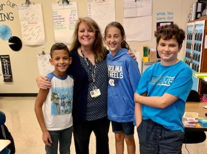 5th grade students support anti bullying day by wearing blue