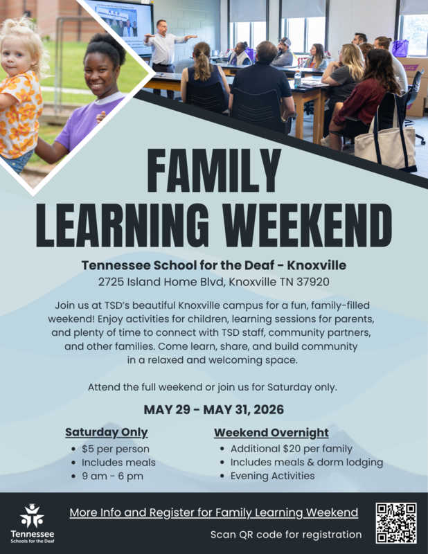 Flyer for Family Learning Weekend with details and activities listed.