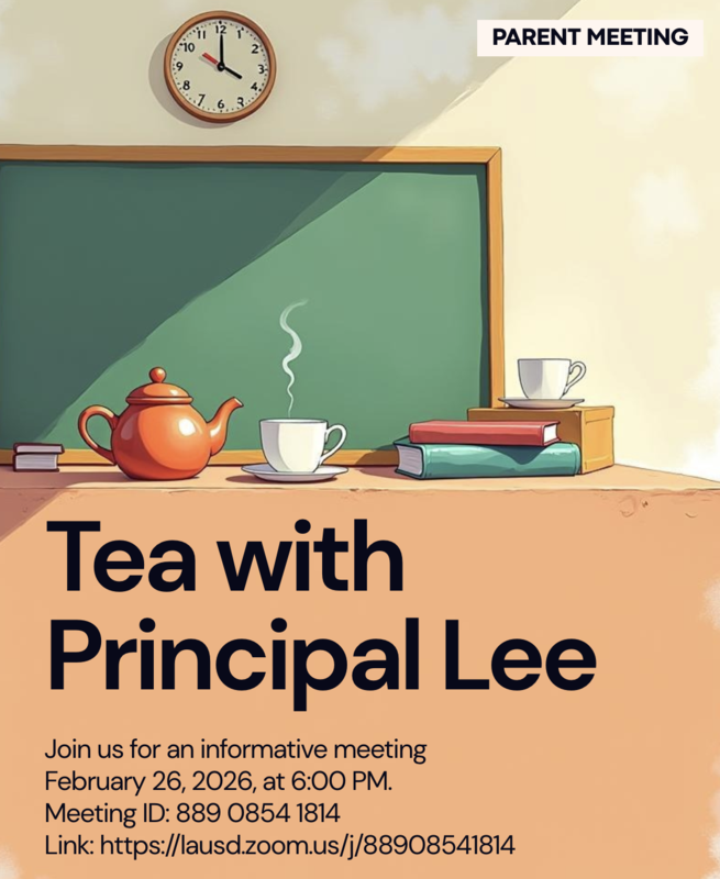 Tea with Principal Lee