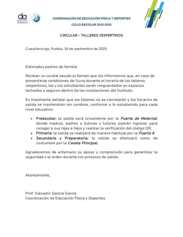 ¡INFORMACIÓN IMPORTANTE!