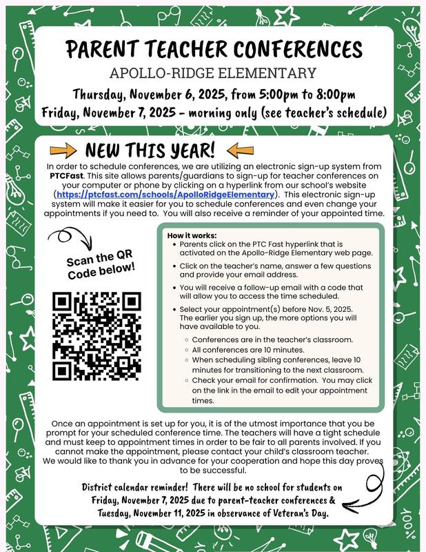 Parent Teacher Conferences - November 6th & 7th