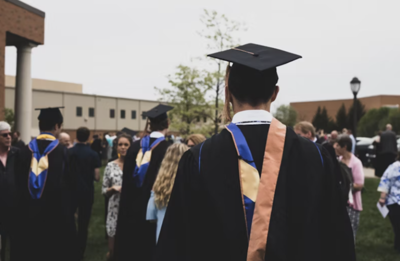 students at graduation