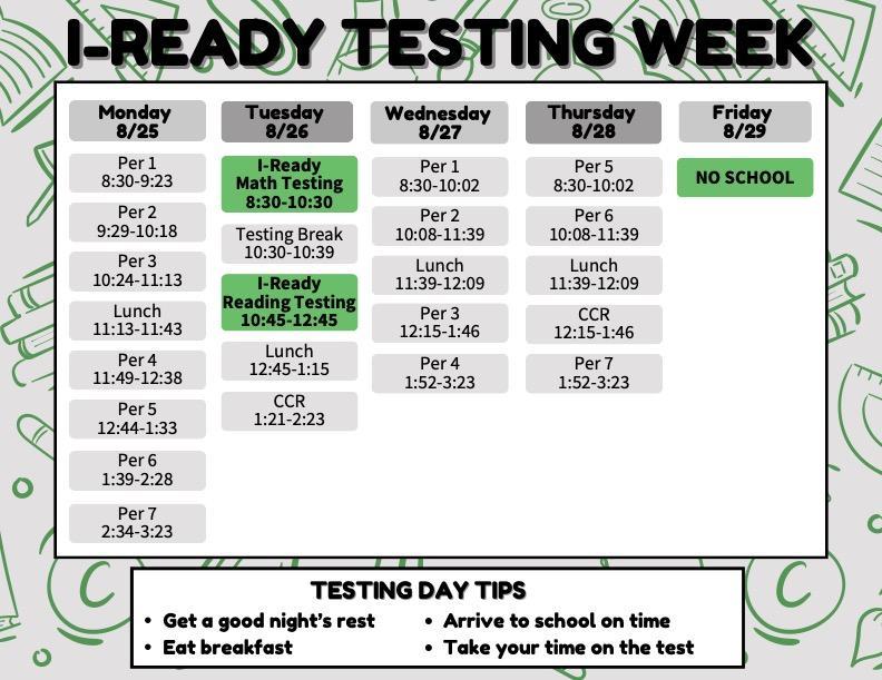 Testing Week Schedule