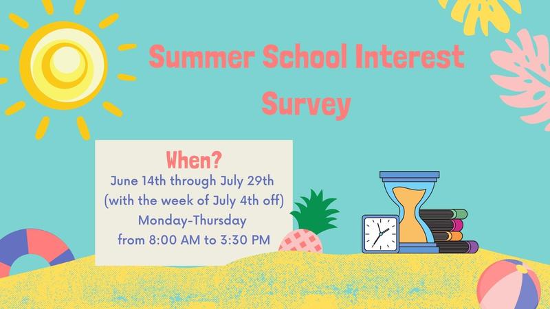 Summer School Interest Survey for Parents Thumbnail Image