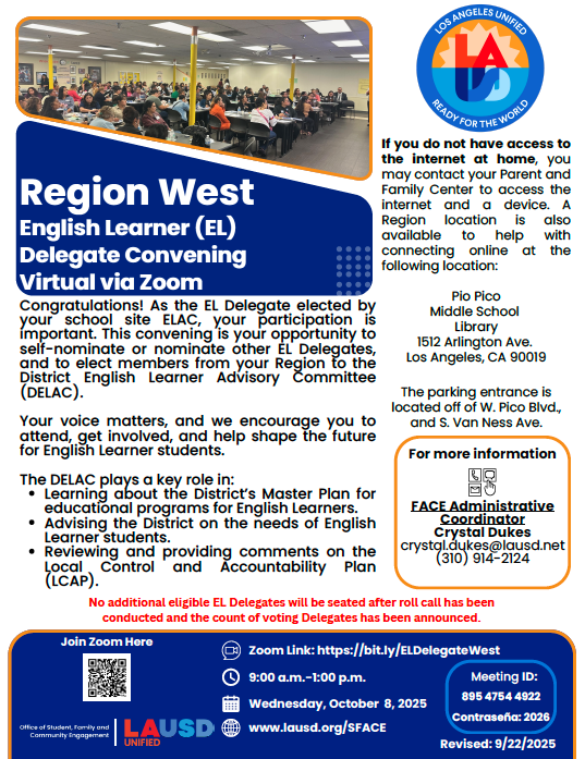 DELAC West Convening