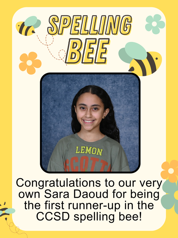 Sara Daoud first runner up CCSD Spelling Bee