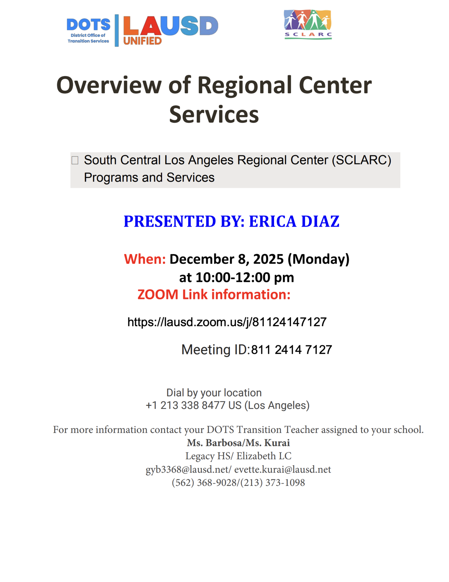 Overview of Regional Center Services 