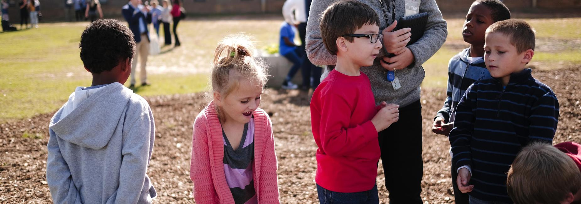 students outside