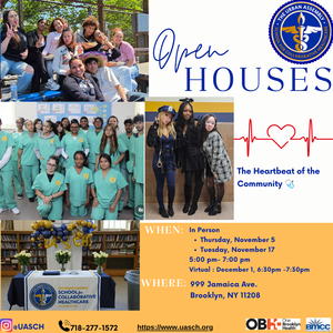 UASCH Open House November 5, 17 In person 5:00pm-7:00pm and virtually on December 1st 6:30pm-7:30pm