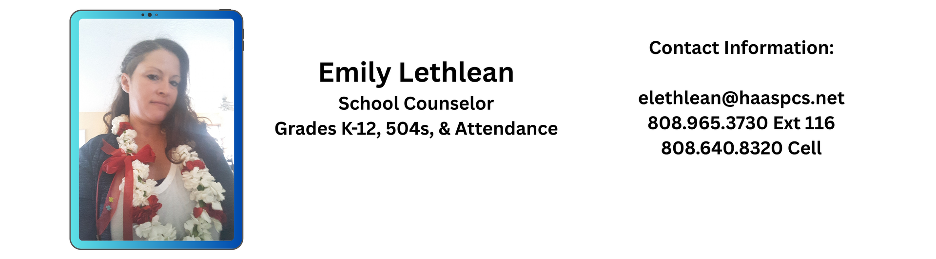Emily Lethlean K-12 School Counselor, 504, and Attendance
