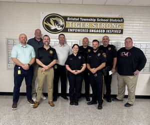 Group photo of Bristol Township School Resource Officers and district staff.
