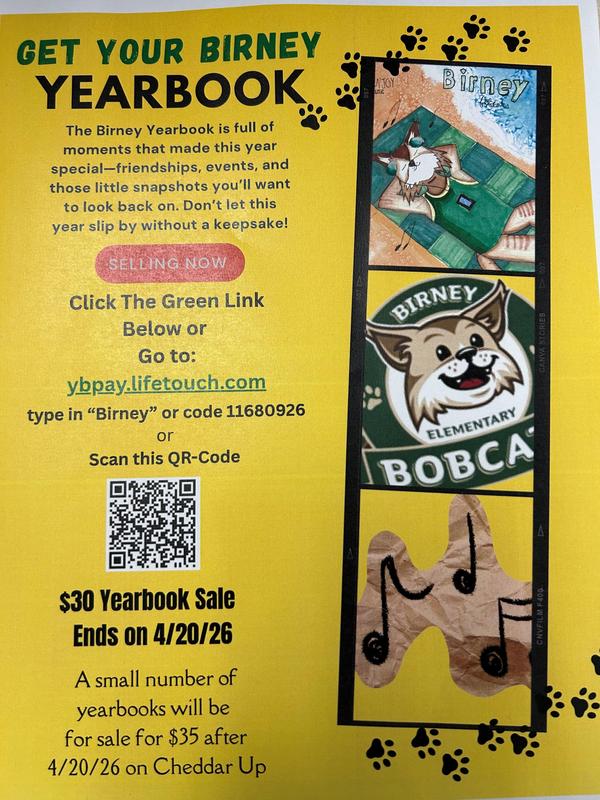 Buy Your 25-26 Birney Yearbook! Featured Photo