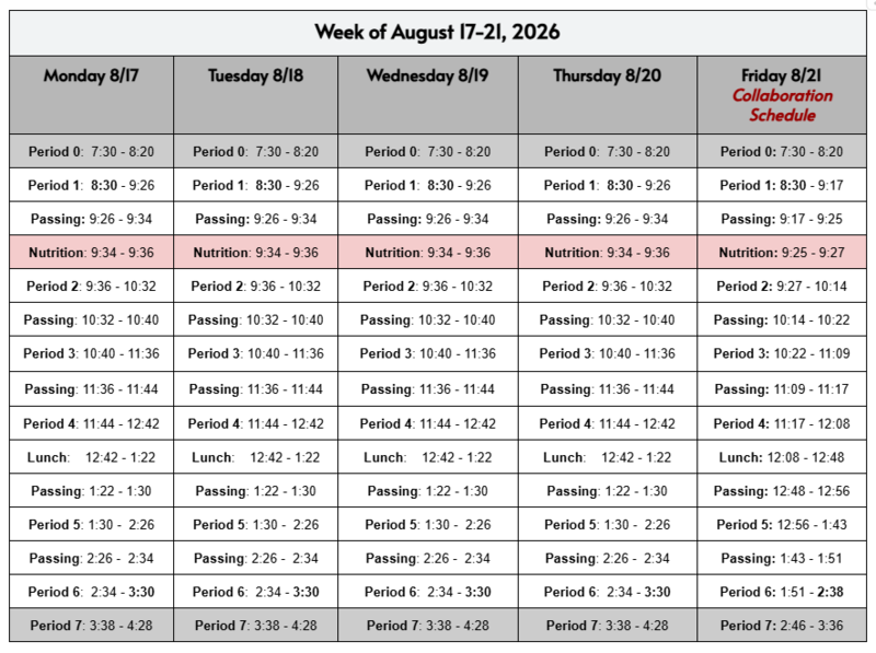 Weekly Calendar