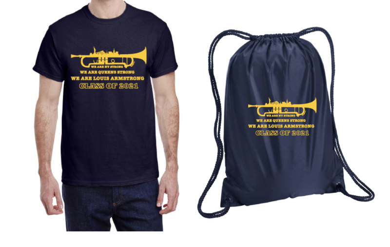 T-shirt and Bag Sample in blue and yellow.