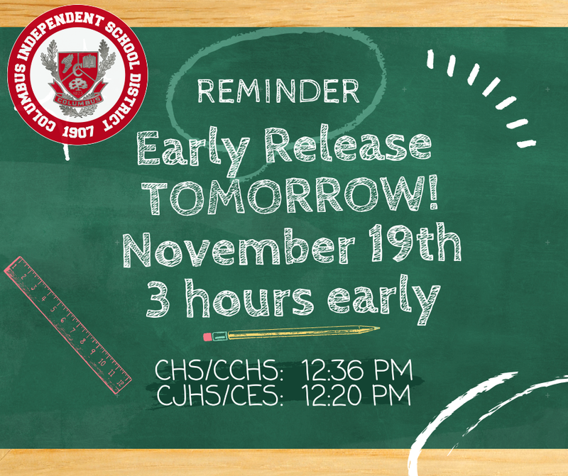 Early Release Tomorrow 3 hours early