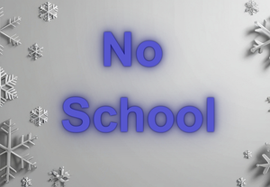 snow flakes with text no school