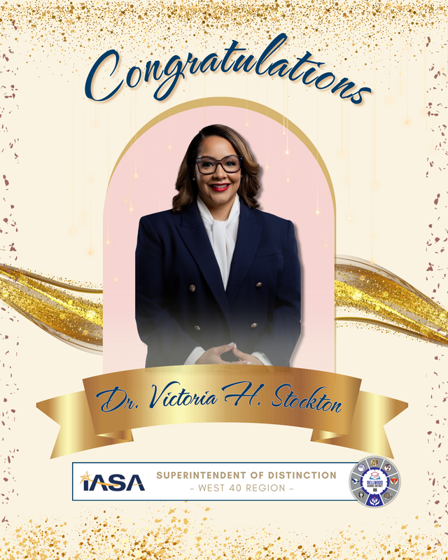 Dr. stockton announcement for IASA  Supt of Distinction