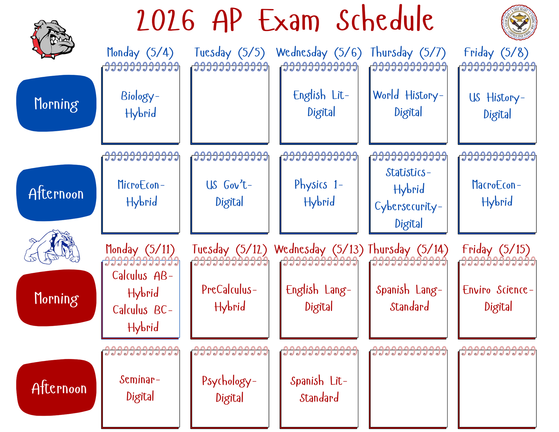2026 AP Schedule