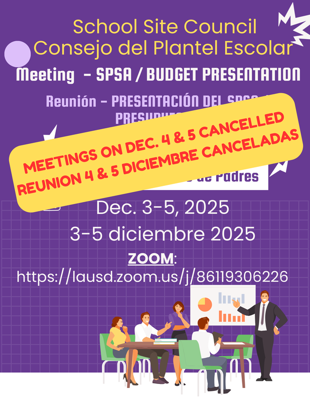 School Site Council Meetings - Dec. 3, 2025