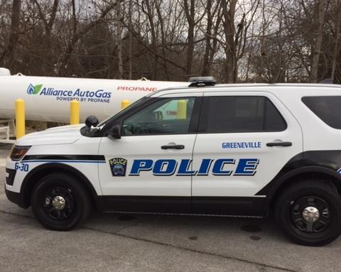 Police Vehicle and Propane Tank