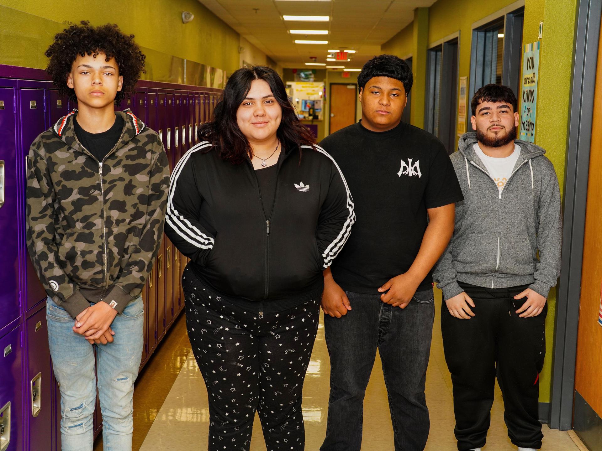 Four grandview students standing together and smiling