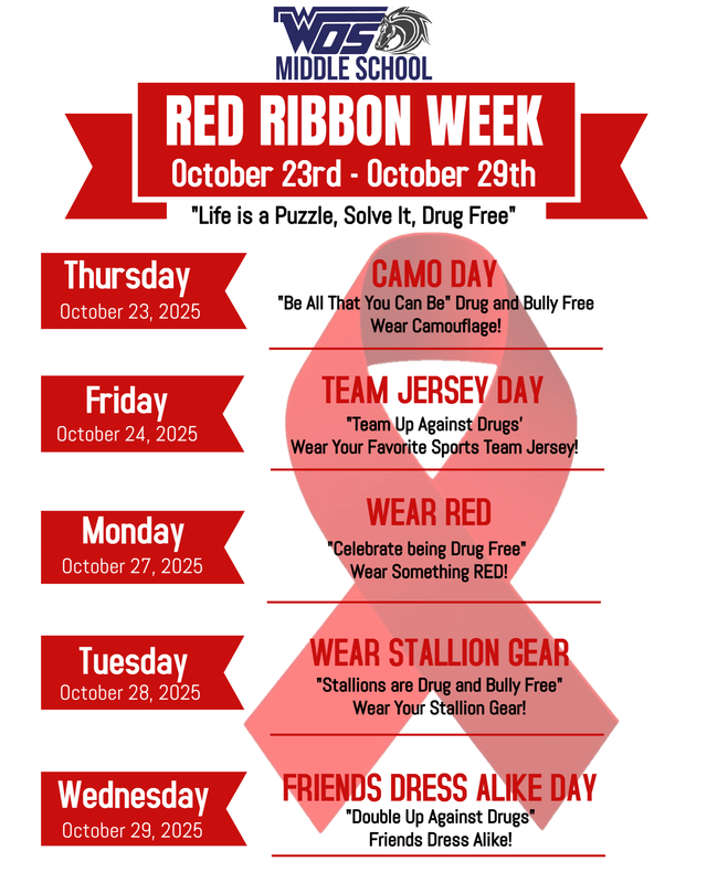 WOSMS Red Ribbon Week Dress-Up Days Flyer