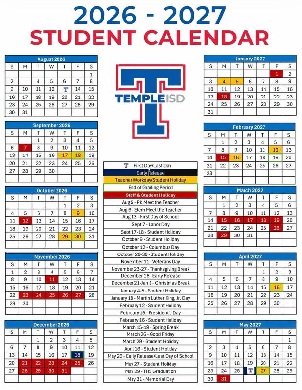 2026-27 Student Calendar