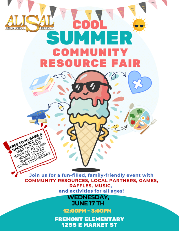 Flier with a ice cream cone promoting the resource fair