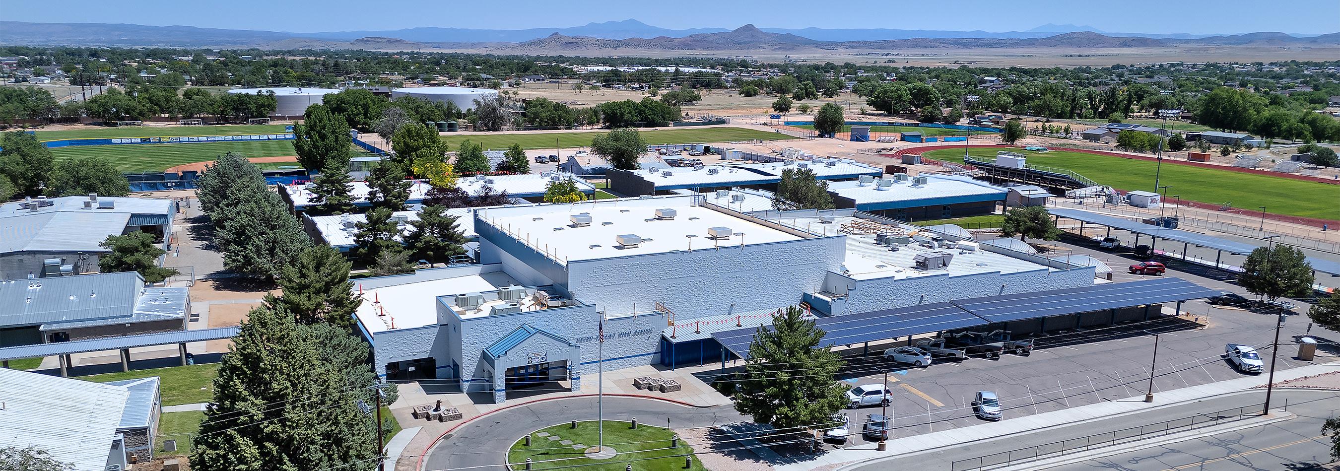 aerial view of the high school campus