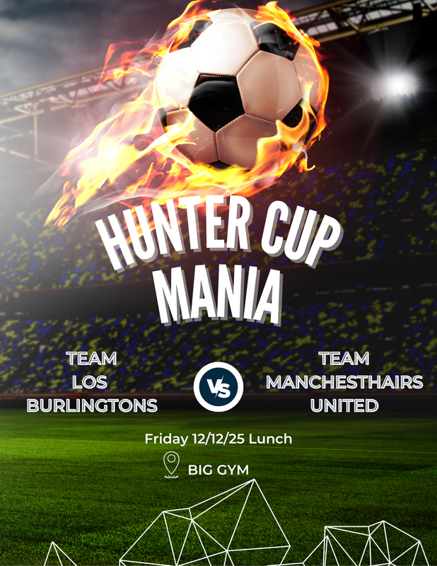 Flyer for soccer game in the large gym on Friday December 12th during lunch