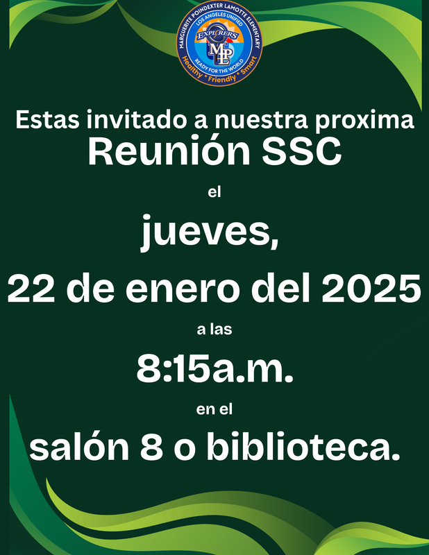 SSC Meeting 1/22