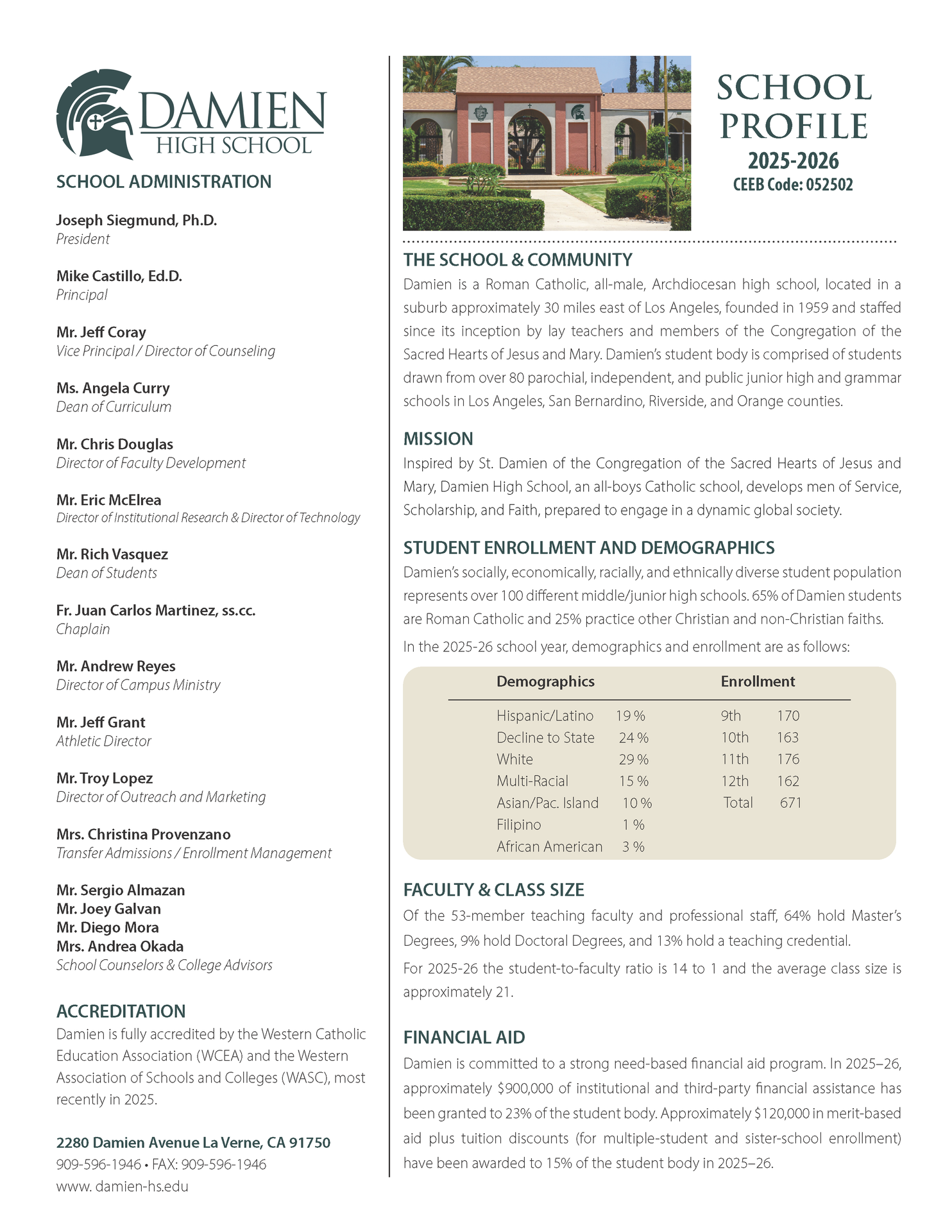 School Profile page 1