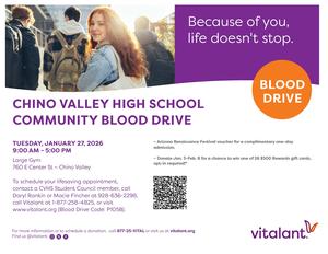 Blood Drive Flyer with appointment information reiterated and a QR code