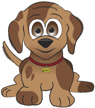 Scout cute brown cartoon dog