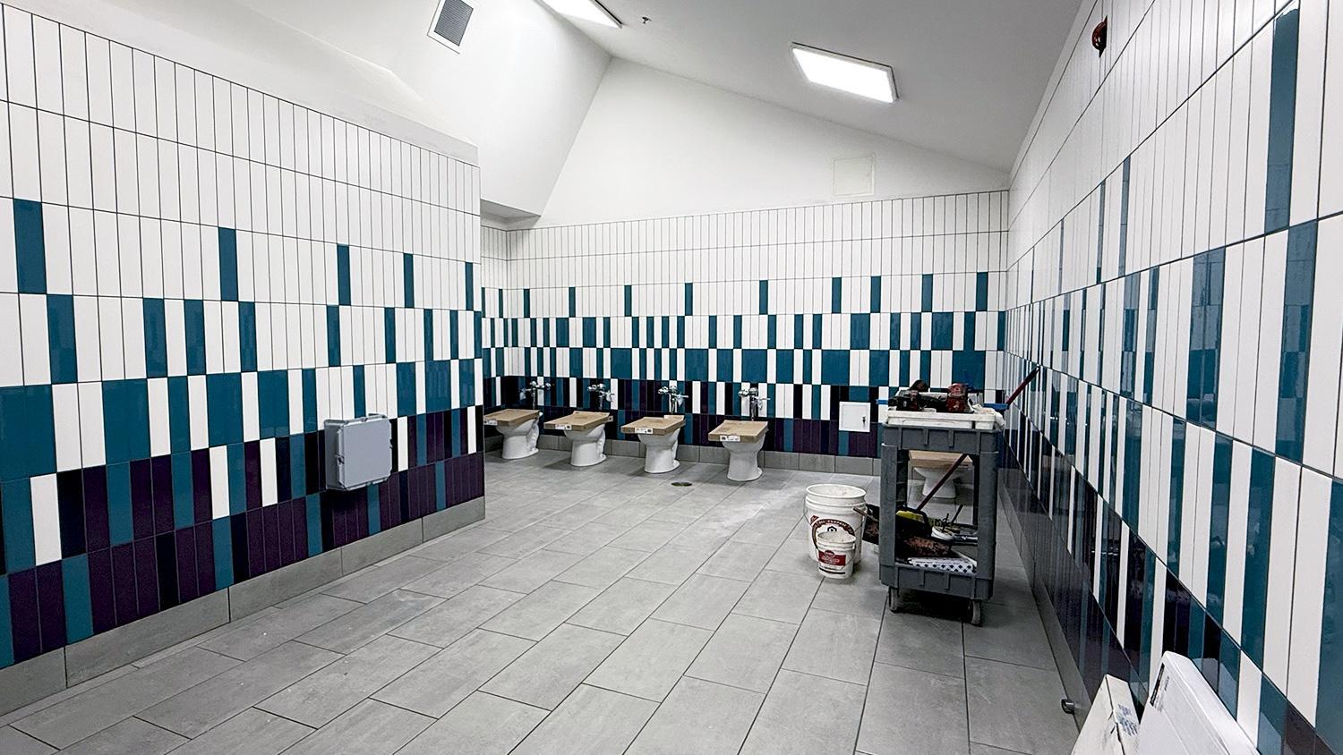 toilets installed in newly-remodeled restroom