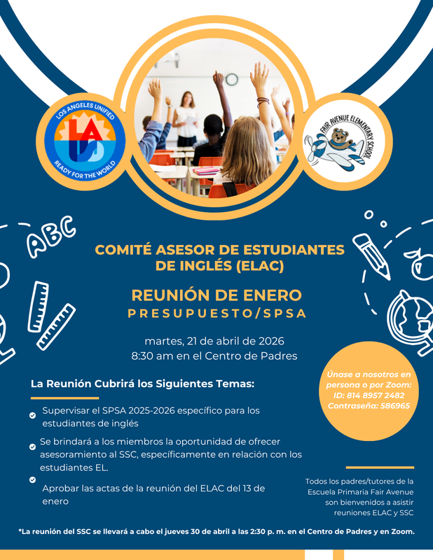 ELAC Abril Meeting_Spanish