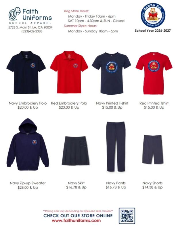 Flyer for Garza PC Uniform from Faith Uniforms