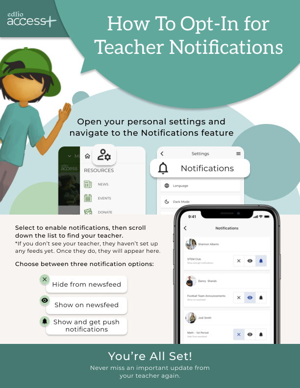 PARENT ACTION NEEDED: Opt-In to Your Teachers' Newsfeeds on the App Featured Photo