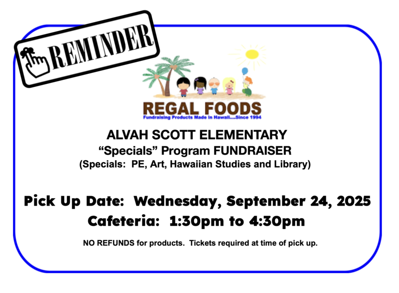 Alvah Scott Regal Foods Pick-up Information