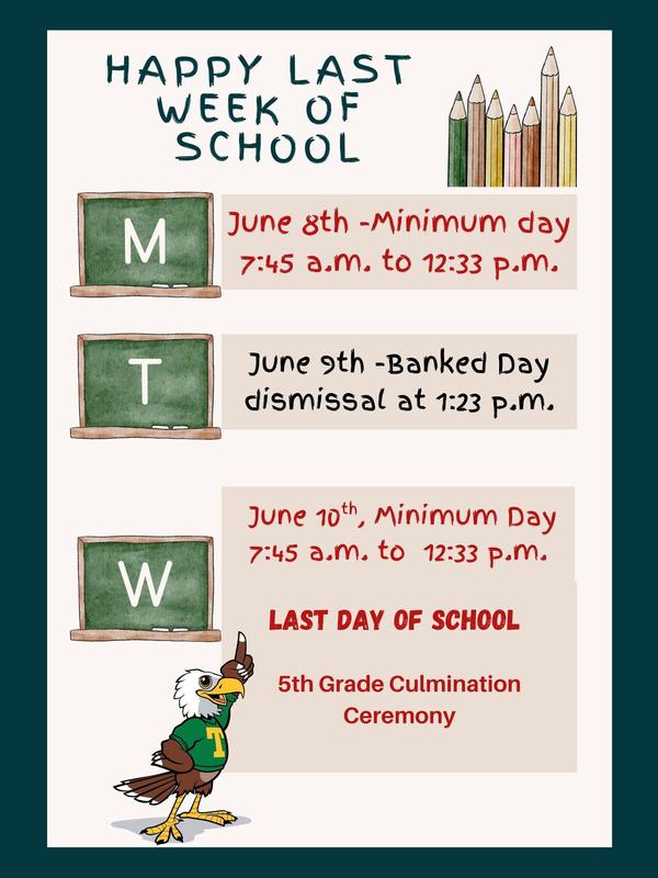 Last week of school schedule