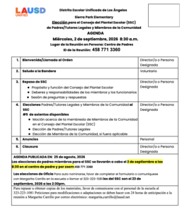 SSC Agenda Spanish