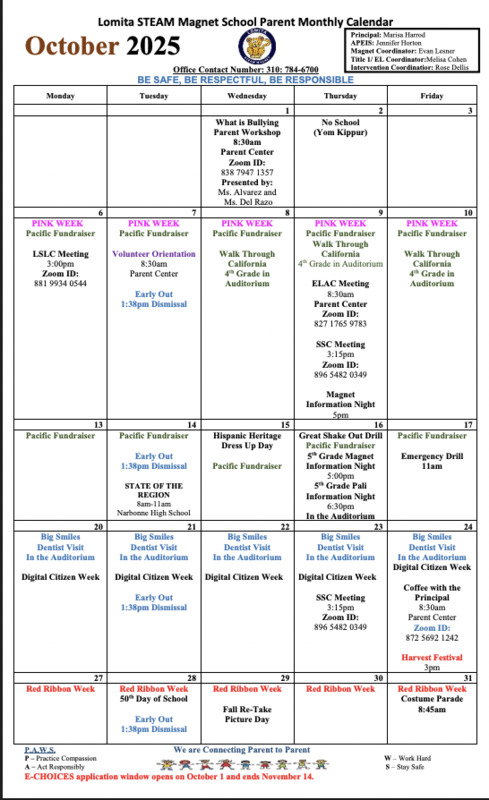 Oct Calendar english
