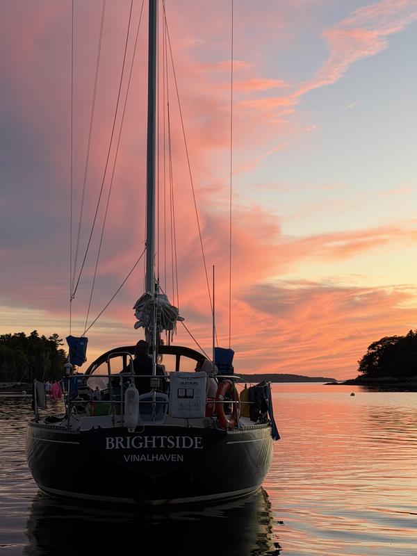 Sailing at sunset