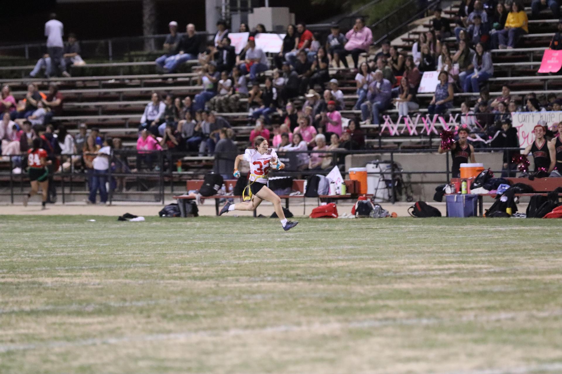 girls playing flag football