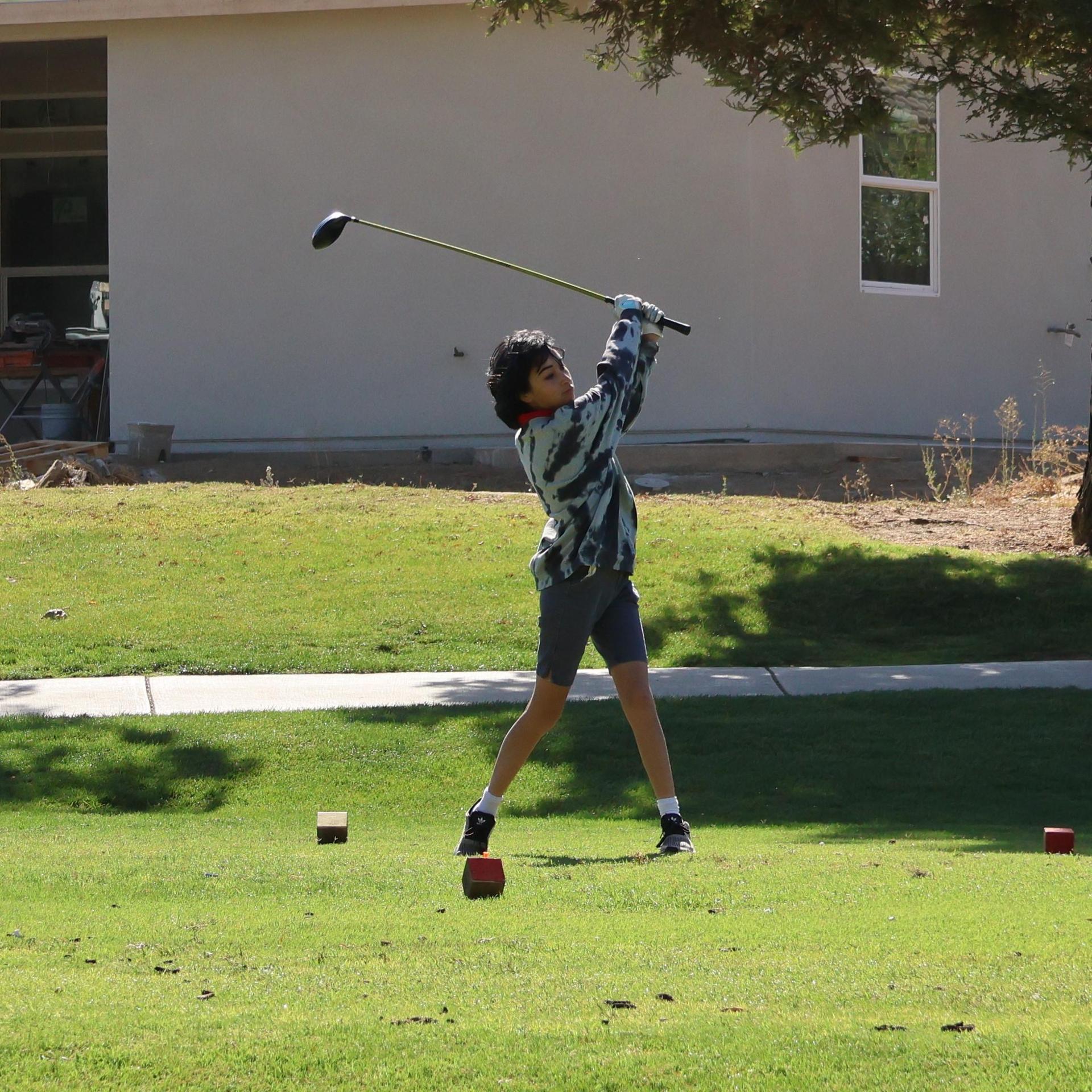 Girls golfers in action at the championships