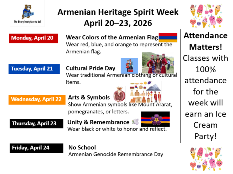 Armenian Heritage Spirit Week!