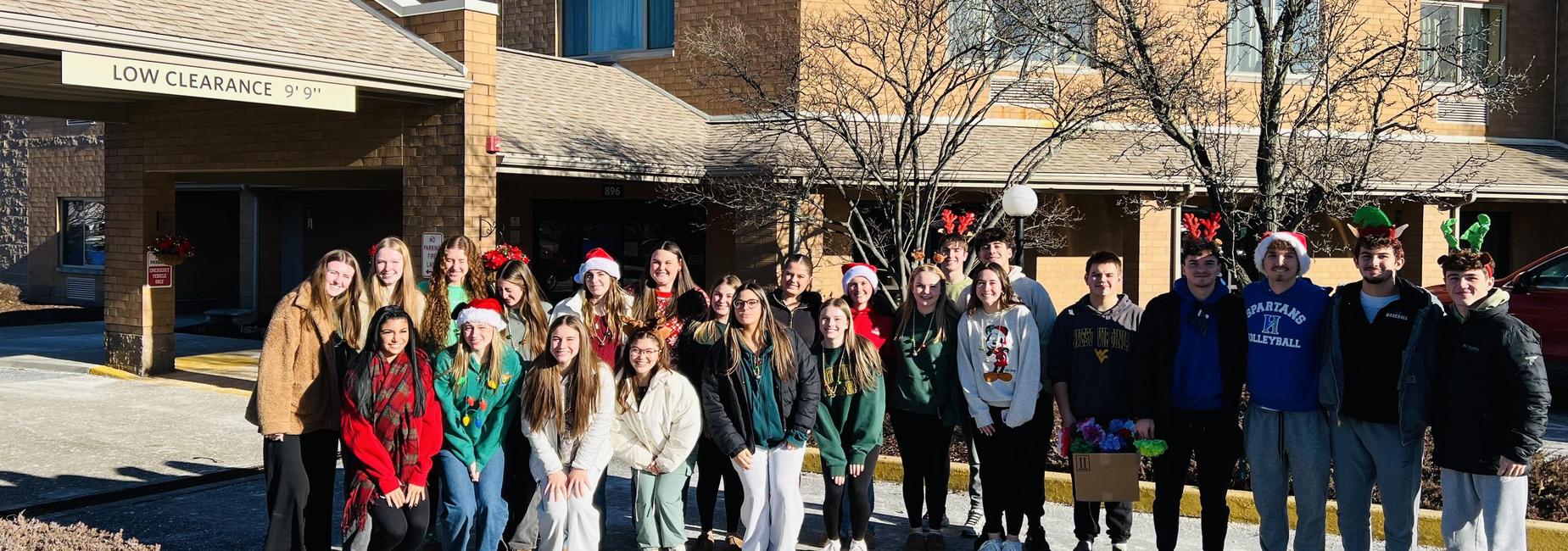 Seniors Delivering Cards and Gifts to Weatherwood Nursing Home