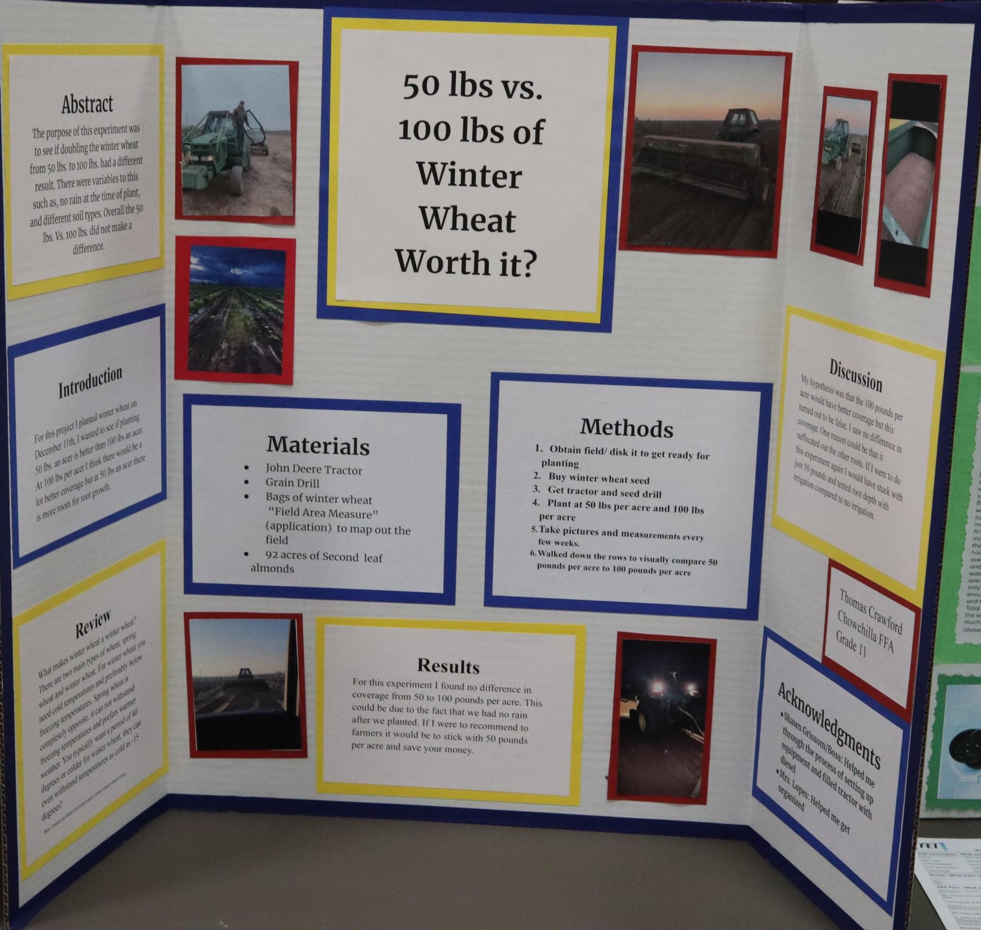 A Supervised Agricultural Experience trifold display