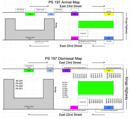 map with entry/exits labeled